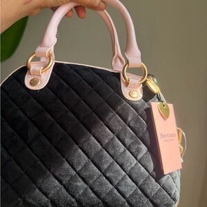 Juicy Couture Quilted Black and Pink Satchel